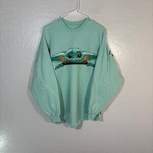 Disney Star Wars Spirit Jersey Shirt Womens Small Mint The Mandalorian Baby Yoda